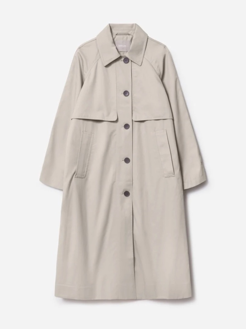 Everlane "Long Mac" Trench Coat in Stone